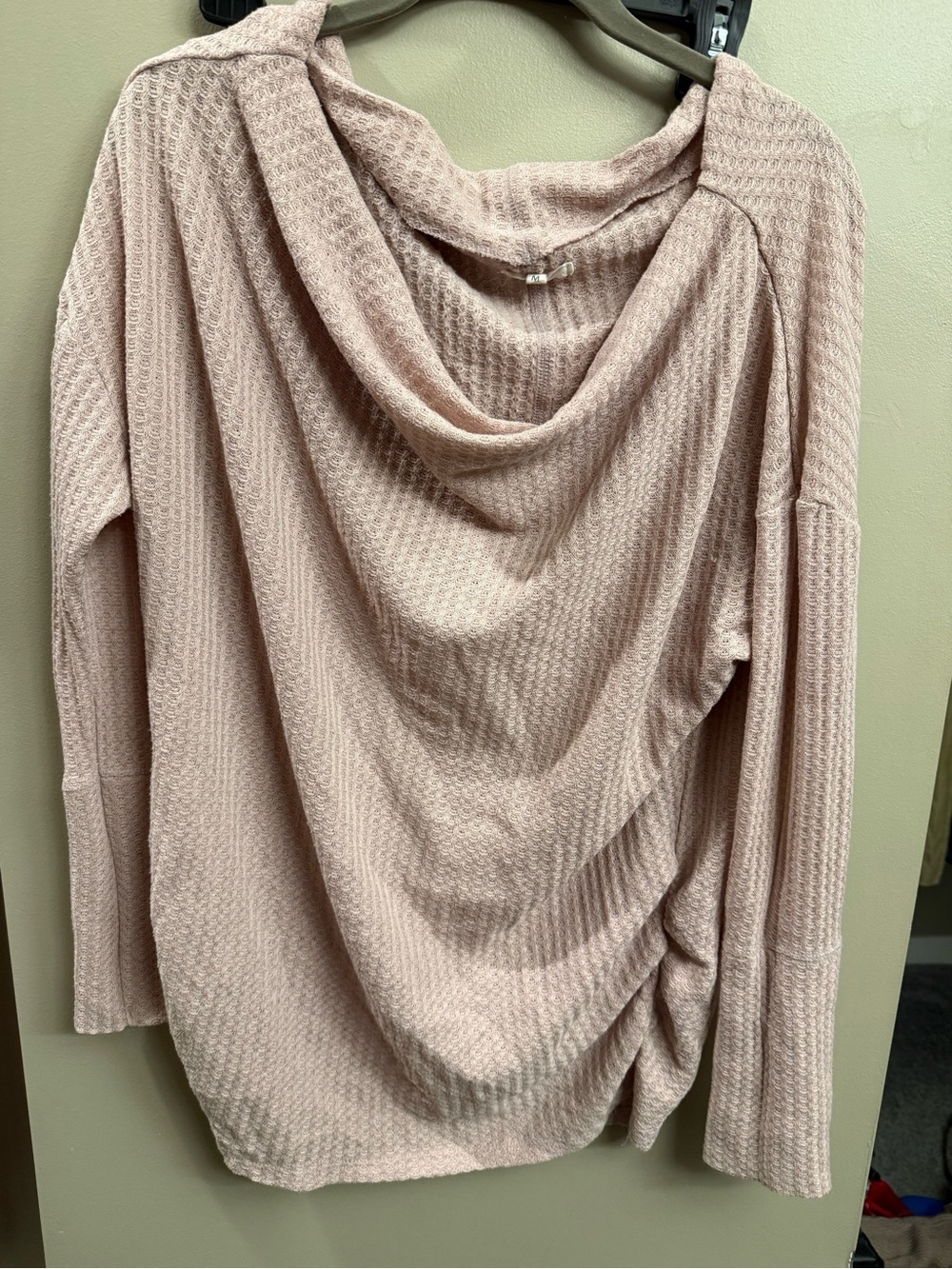 Maurices Blush Cowl Neck Waffle Knit Sweater